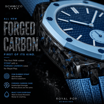 Royal Pop Fluorine Strap — Baby Blue 3PM | Fluorine Strap × Carbon Fiber Case | Band for Swatch × AP Royal Pop