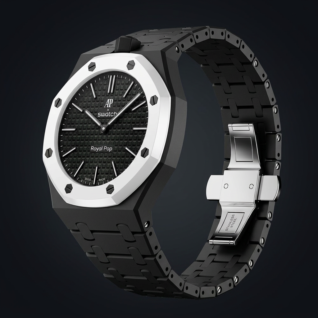 Royal Pop Ceramica Strap — Carbon Black | Bioceramic Band for Swatch × AP Royal Pop - Swatch x AP Royal Pop Strap - Default Title