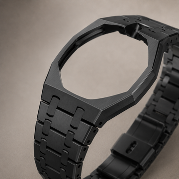 Royal Pop Black Stainless Steel Strap — Crown at 12 | Swatch × AP Compatible - Swatch x AP Royal Pop Strap - Default Title